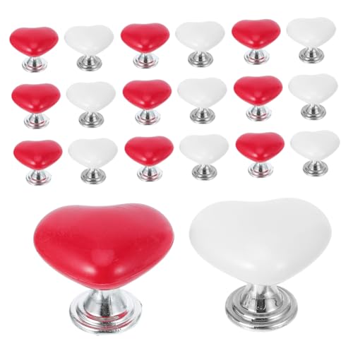 BAZEITFLOW 20 Stück Teiliges Herzförmiges Toilettenspülknopf Geräuscharm Langlebig Installieren Multifunktional mit Hebefunktion für Toilettendeckel Ersatz für Toilettenwasserbehälter Weiß von BAZEITFLOW