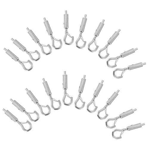 BAZEITFLOW 20 Stück Teiliges Stahlseil Spanner mit Haken aus Massivem Langlebig und Sicher Vielseitiges Aufhängezubehör für Drahtseilspannungen Geeignet für Innen und Außenbereich von BAZEITFLOW