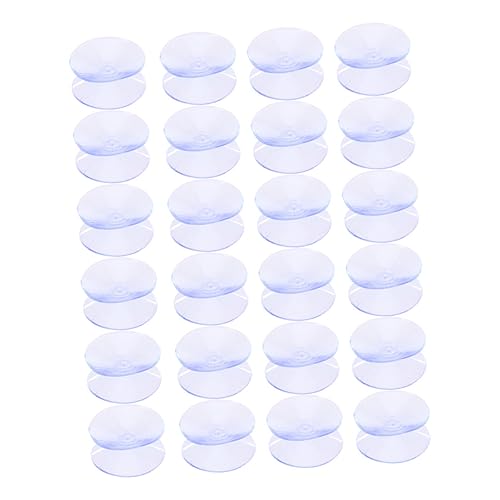 BAZEITFLOW 24 Stück Doppelseitige Saugnäpfe für Glasplatte rutschfeste Abstandshalter für Tischplatten Transparent für Couchtische und Esstische von BAZEITFLOW