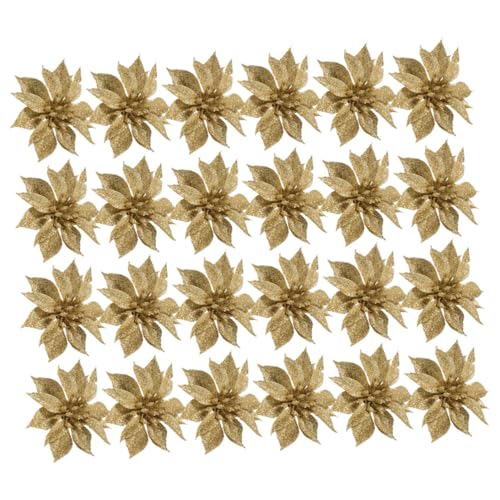 BAZEITFLOW 24 Stück Teiliges Mini Weihnachtsbaum Rattan Doppel Layer Girlande mit Goldglänzenden Blüten Handgefertigte Leichte Weihnachtsbaumblumen Deko für Party Hochzeit Fenster und BAZEITFLOW 24 Stück Teiliges Mini Weihnachtsbaum Rattan Doppel Layer Girlande mit Goldglänzenden Blüten Handgefertigte Leichte Weihnachtsbaumblumen Deko für Party Hochzeit Fenster und von BAZEITFLOW