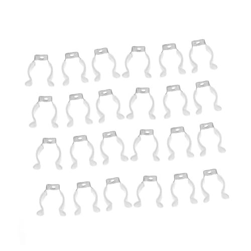 BAZEITFLOW 24 Stücke Teiliges U Clip aus mit Kunststoffschutz Langlebige LED Röhrenhalterung für Innen und Außenbereich Einfach zu Montieren Kratzfreie Befestigung für LED Lichtschläuche von BAZEITFLOW