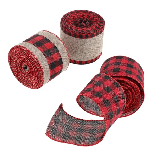 BAZEITFLOW 3 Rollen Weihnachts Deko Juteband Kariert Breit Je Flexibles Strapazierfähiges Bastelband für Schleifen Girlanden Geschenkverpackungen Rustikales Buffalo Plaid Muster BAZEITFLOW 3 Rollen Weihnachts Deko Juteband Kariert Breit Je Flexibles Strapazierfähiges Bastelband für Schleifen Girlanden Geschenkverpackungen Rustikales Buffalo Plaid Muster von BAZEITFLOW