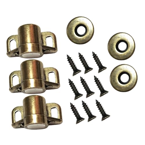 BAZEITFLOW 3 Sätze Magnetische Türstopper aus Zinklegierung Unsichtbarer Starker Türhalter für Schrank und Zimmertüren Eleganter Runder Magnetverschluss in Antikem Kratzfest und Kompakt für von BAZEITFLOW