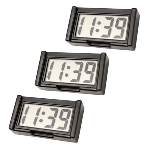 BAZEITFLOW 3 Stück Mini Auto Uhr Leise Digitale Fahrzeuguhr mit Großem Display Kompakt und Leicht für Armaturenbrett oder Schreibtisch Langlebig Kratzfest für Auto Büro und Zuhause von BAZEITFLOW