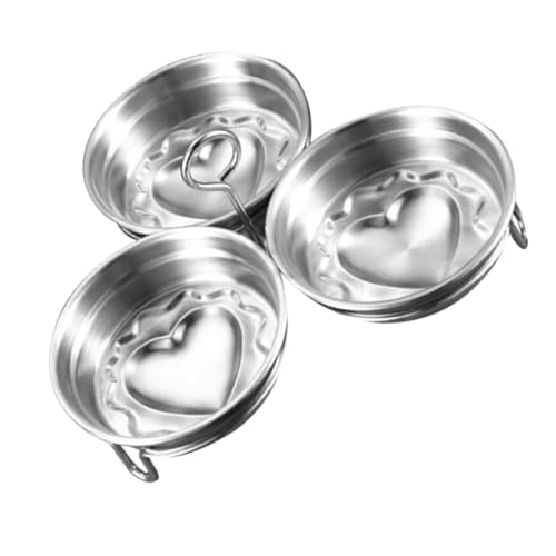 BAZEITFLOW 3 Stück Teiliges Edelstahl Eierformer Set Herzform Eierkocher Küchenbackform für Frühstück Babynahrung und Desserts Bpa Frei Spülmaschinengeeignet Multifunktional von BAZEITFLOW
