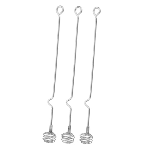 BAZEITFLOW 3 Stück Teiliges Edelstahl Milchtee Rührstäbe mit Ergonomischem Rutschfestem Griff Langlebige Hygienische Honiglöffel für Kaffee Tee Cocktails und Kalte Getränke von BAZEITFLOW