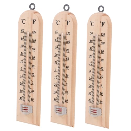 BAZEITFLOW 3 Stück Teiliges Holzthermometer Analoges Garten und Raumthermometer Langlebiges Multifunktionsthermometer für Innen und Außenbereiche Wie Gewächshaus Schlafzimmer Büro mit BAZEITFLOW 3 Stück Teiliges Holzthermometer Analoges Garten und Raumthermometer Langlebiges Multifunktionsthermometer für Innen und Außenbereiche Wie Gewächshaus Schlafzimmer Büro mit von BAZEITFLOW