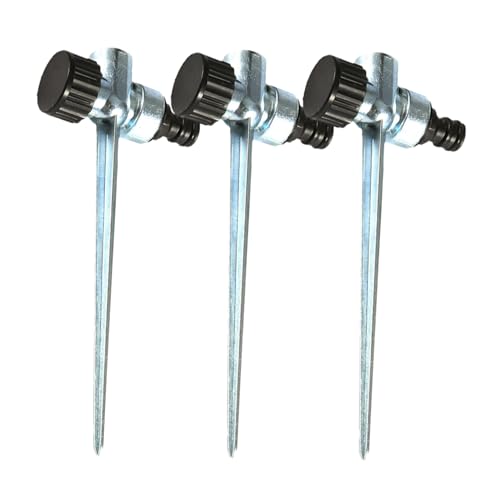 BAZEITFLOW 3 Stück Teiliges Sprinkler drehdüse Verstellbar mit Erdspieß für Gartenbewässerung Grünfläche Terrasse Langlebig Einfach zu Montieren Effiziente Wassernutzung von BAZEITFLOW
