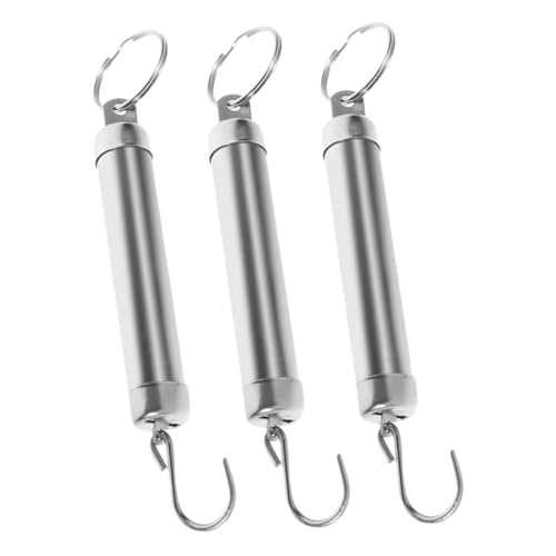 BAZEITFLOW 3 Stücke Mechanische Federhakenskala Handwaage mechanische Hängewaage Gepäckwaage mit Haken hängende hoher Genauigkeit Taschenwaage Rostfreier Stahl Silber von BAZEITFLOW
