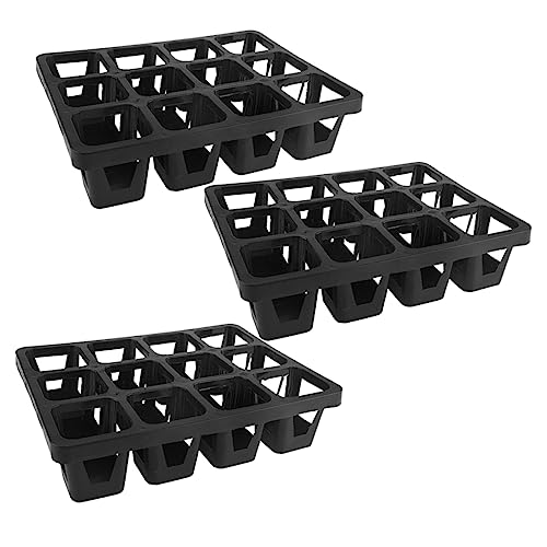 BAZEITFLOW 3Stücke Kunststoff Blumentopf Tablett mit Fächern Atmungsaktiver Sukkulenten Halter für Pflanzen Wasser Speicherbare Pflanzentopf Unterstützung für von BAZEITFLOW