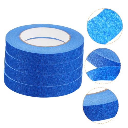 BAZEITFLOW 4 Rollen Blaues Malerkrepp Maskierband mit Crêpe struktur Hochklebend Rückstandsfrei Vielseitig für Malerarbeiten Kunst und Kfz spritzschutz Geeignet von BAZEITFLOW