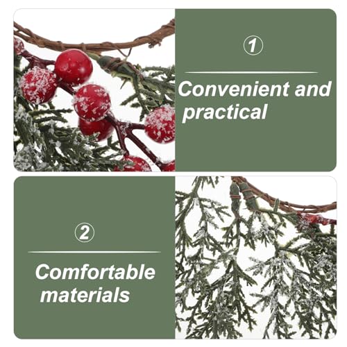 BAZEITFLOW 4 STK. Weihnachtliche Kerzenringe mit Roten Beeren Kunststoff Kränze für Stumpen Teelichtkerzen Leichter Tischkranz Schnelle Festliche Dekoration für Advent und Feierlichkeiten von BAZEITFLOW