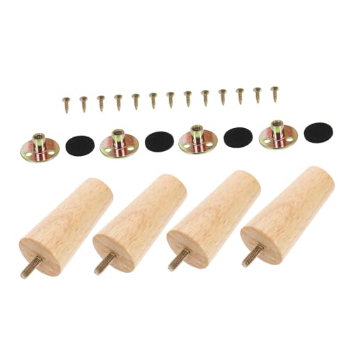 BAZEITFLOW 4 Sätze Holz Möbelbeine Nordic Style für Sofa Tisch Tv Möbel Langlebige Verstellbare Möbelfüße Massivem Holz für Möbelgestaltung von BAZEITFLOW