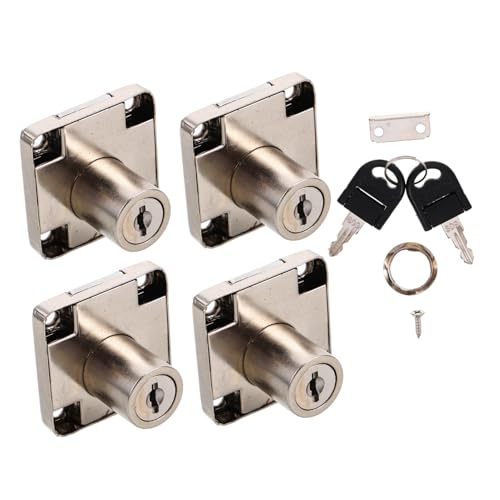 BAZEITFLOW 4 Sätze Möbel schubladenschlösser aus Zinklegierung mit Schlüsselsicherung für Büro Wohnmöbel Inklusive Schrauben Zuverlässiger Schutz für Schränke und Schubladen von BAZEITFLOW