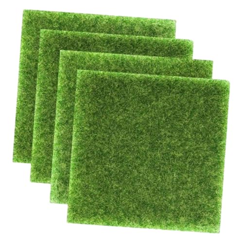 BAZEITFLOW 4 Stück Künstliche Grasmatte DIY Dekoration Miniatur Landschaftsmodell Kunstgras für Garten und Puppenhaus Kunsthandwerk und Kreative Projekte von BAZEITFLOW