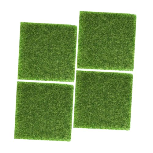BAZEITFLOW 4 Stück Künstlicher Kunstrasen Kunststoffrasenmatte DIY Landschaftsbau Miniaturmodell Gartendekoration Langlebig Praktisch von BAZEITFLOW