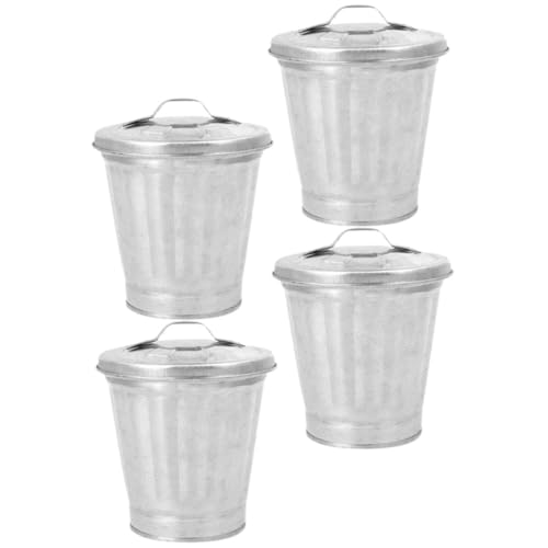 BAZEITFLOW 4 Stück Mini Tischmülleimer aus Galvanisiertem mit Deckel Teiliges Leichter Kleiner Abfallbehälter für Büro Wohnzimmer Schlafzimmer Vielseitig als Blumentopf oder Pinselhalter BAZEITFLOW 4 Stück Mini Tischmülleimer aus Galvanisiertem mit Deckel Teiliges Leichter Kleiner Abfallbehälter für Büro Wohnzimmer Schlafzimmer Vielseitig als Blumentopf oder Pinselhalter von BAZEITFLOW