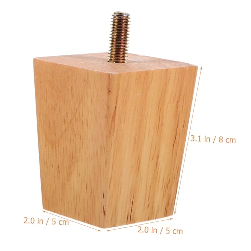 BAZEITFLOW 4 Stück Möbelfüße aus Massivem Holz Stabile Polierte Sofabeine Vielseitig Einsetzbar als Ersatz für Couch Schrank und Kommode Einfach zu Montieren Robust und Langlebig Natürliche von BAZEITFLOW