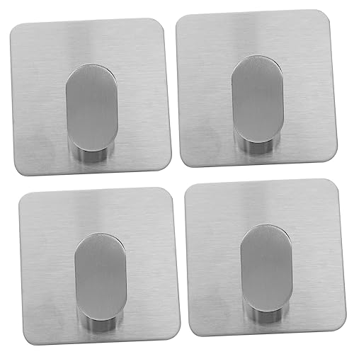 BAZEITFLOW 4 Stück Selbstklebende Handtuchhaken aus Wandmontage für Badezimmer und Küche für Handtücher Schlüssel und Taschen Bohrung Erforderlich von BAZEITFLOW