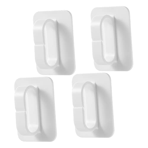BAZEITFLOW 4 Stück Selbstklebende Wandhaken Multifunktionale Handtuchhaken für Badezimmer Einfache Installation Platzsparend Hochwertiges Hips Material Weiß von BAZEITFLOW