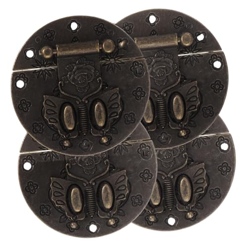 BAZEITFLOW 4 Stück Teiliges Antike Runde Scharnier hasp aus Zinklegierung Vintage Verschluss für Schmuckkasten Holzkiste Geschenk Weinbox Praktische Metallbeschläge zur Aufbewahrung und BAZEITFLOW 4 Stück Teiliges Antike Runde Scharnier hasp aus Zinklegierung Vintage Verschluss für Schmuckkasten Holzkiste Geschenk Weinbox Praktische Metallbeschläge zur Aufbewahrung und von BAZEITFLOW