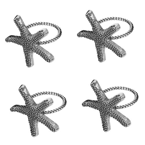 BAZEITFLOW 4 Stück Teiliges Dekorative Serviettenringe mit Meeresstern Design Langlebiger Legierungsnapkinhalter Wiederverwendbar und Leicht zu Reinigen für Party und Stranddeko Stilvolle BAZEITFLOW 4 Stück Teiliges Dekorative Serviettenringe mit Meeresstern Design Langlebiger Legierungsnapkinhalter Wiederverwendbar und Leicht zu Reinigen für Party und Stranddeko Stilvolle von BAZEITFLOW