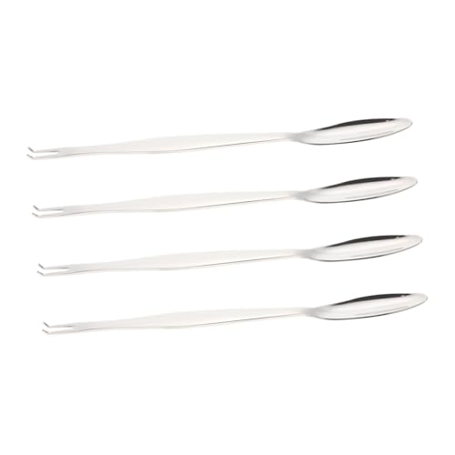 BAZEITFLOW 4 Stück Teiliges Edelstahl Krabbenbesteck Krabben Gabeln und Löffel Meeresfrüchte Werkzeug Komfortabel Poliert Leicht Tragbar Für Zuhause und Restaurant von BAZEITFLOW