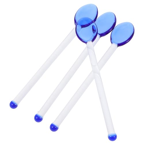 BAZEITFLOW 4 Stück Teiliges Hitzebeständige Glaslöffel mit Langem Griff Transparente Dessert und Kaffeelöffel Multifunktional als Eis und Rührlöffel Leicht und Gesund Spülmaschinengeeignet von BAZEITFLOW