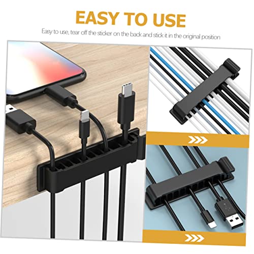 BAZEITFLOW 4 Stück Teiliges Kabelmanagement mit Verstellbaren Kabelclips Selbstklebende Kabelhalterung für USB und Stromkabel für Schreibtisch und Büro Schwarz von BAZEITFLOW