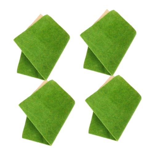 BAZEITFLOW 4 Stück Teiliges Künstliches Gras Pads Realistisches Bastelrasen für Modellbau Sandtisch Deko Langlebiger Kunststoffrasen für Miniatur Landschaften und DIY Projekte von BAZEITFLOW