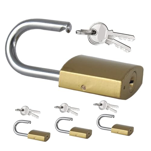 BAZEITFLOW 4 Stück Teiliges Messing Vorhängeschlössern mit Schlüsseln für Tagebuch Schublade Koffer und Schrank Metall Schloss für Sicheren Schutz BAZEITFLOW 4 Stück Teiliges Messing Vorhängeschlössern mit Schlüsseln für Tagebuch Schublade Koffer und Schrank Metall Schloss für Sicheren Schutz von BAZEITFLOW