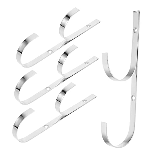 BAZEITFLOW 4 Stück Teiliges Robuster Metall Haken für Schwimmbadzubehör Verschleißfester Aufhänger für Teleskopstangen Vielseitig Einsetzbar zur Aufbewahrung von Poolspielzeug und von BAZEITFLOW