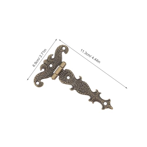 BAZEITFLOW 4 Stück Teiliges Vintage Möbel Scharniere mit Kunstvollem Hammerschlag Verzinkte Beschichtung Retro Dekorative Scharniere für Holzboxen Möbel Schränke Vielseitig Kompatibel von BAZEITFLOW