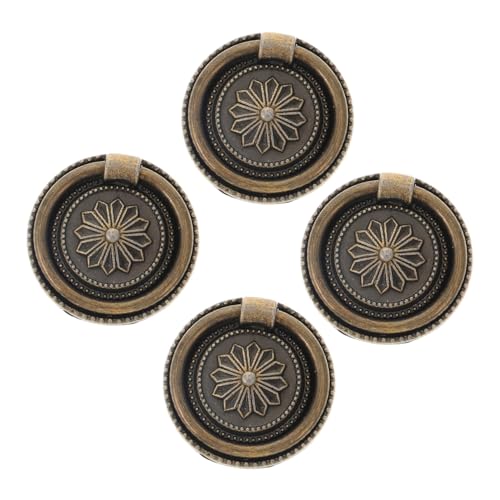 BAZEITFLOW 4 Stück Vintage Möbelgriff Retro Schrankgriff Runder Metallknopf für Kommode Schublade Schrank Vintage Stil Robust Einfache Montage von BAZEITFLOW