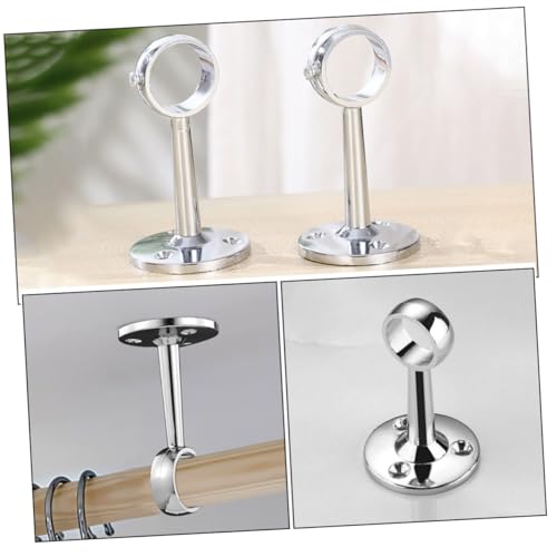 BAZEITFLOW 4 Stück Vorhangstangenhalter aus Verstärktem Zinklegierung Metall Stabile Wandmontage Gardinenstangenhalter für Fenster Gardinen Kleiderstangen Robust und Langlebig von BAZEITFLOW