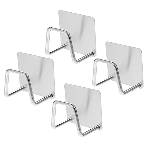 BAZEITFLOW 4 Stück Wandhaken und Rostfrei Praktische Küchen und Badezimmer Aufbewahrung für Schwämme Utensilien und Topfdeckel Stabile und Zuverlässige Halterung von BAZEITFLOW