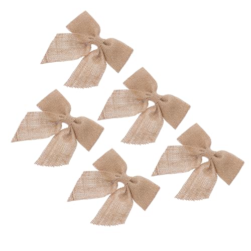 BAZEITFLOW 5 Stück Handgefertigte Jute Schleifen Natürliche Hochzeit Deko Rustikale Weihnachtsdeko Vielseitige Schleifenverzierung für Türkranz Treppengeländer Weihnachtsbaum Festliche von BAZEITFLOW