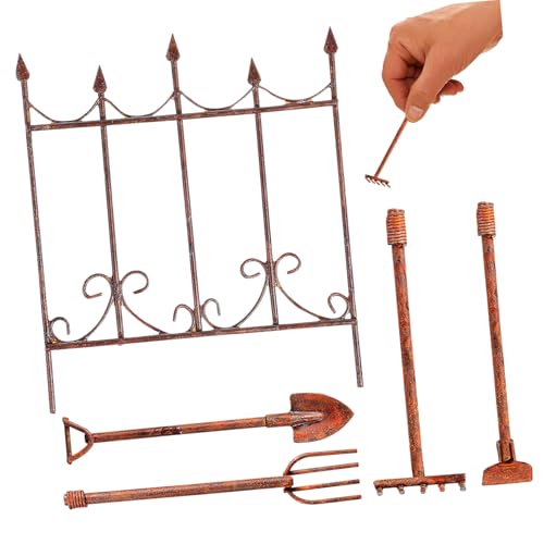 BAZEITFLOW 5 Stück Miniatur Gartenwerkzeug Teilig Handlicher Rechen Schaufel Kleiner Zaun Robuste Dekoration für Sandtisch Puppenhaus Miniaturgärten und Außenbereich Höhe Langlebig BAZEITFLOW 5 Stück Miniatur Gartenwerkzeug Teilig Handlicher Rechen Schaufel Kleiner Zaun Robuste Dekoration für Sandtisch Puppenhaus Miniaturgärten und Außenbereich Höhe Langlebig von BAZEITFLOW