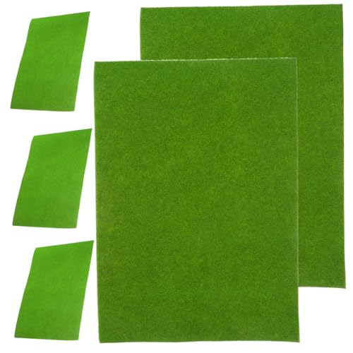 BAZEITFLOW 5 Stück Mit Nylon beflocktes Gras Grasmatte für Katzen Rasen Grasteppich Micro Landscape Prop Sand Tischgrasmatte sandtisch Hintergrund gefälschte Grasmatte Plastik Light Green von BAZEITFLOW