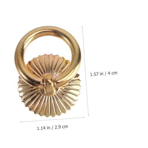 BAZEITFLOW 5 Stück Teiliges Retro Möbelgriff Goldfarbene Schrankgriffe aus Einfache Montage Langlebige Vintage Zieh Ring Griffe für Kommode Kleiderschrank Küche Büro und Wohnräume von BAZEITFLOW