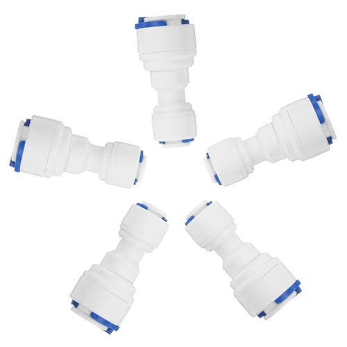 BAZEITFLOW 5 Stück Teiliges Wasserfilter Schnellverbinder Gerade Push Connector aus Langlebigem Material für Umkehrosmose Trinkwasser Bewässerungssysteme Einfache Installation ohne Werkzeug BAZEITFLOW 5 Stück Teiliges Wasserfilter Schnellverbinder Gerade Push Connector aus Langlebigem Material für Umkehrosmose Trinkwasser Bewässerungssysteme Einfache Installation ohne Werkzeug von BAZEITFLOW