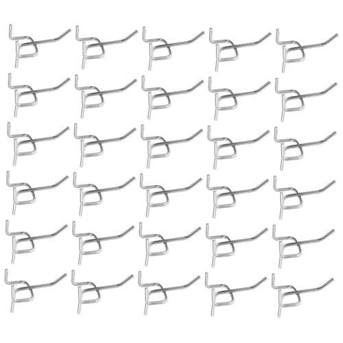 BAZEITFLOW 50 Stück Schwerlast eisen Pegboard Haken für Lochwand Robuste Metallhalterung zur Wandorganisation in Garage Werkstatt Haushalt Kompakte Langlebig und Vielseitig Einsetzbar von BAZEITFLOW