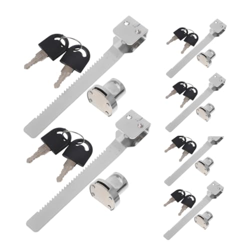 BAZEITFLOW 6 Sets Gefrierschrankschloss Glastürschloss Mit Schlüssel Einzelglastürschloss Glastür Ratschenschloss Einzeltür Glasschloss Theken Sicherheitsschloss Vitrinenschlösser von BAZEITFLOW