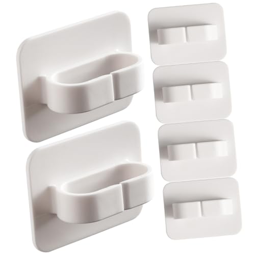 BAZEITFLOW 6 Stück Selbstklebende Wandhaken aus Kunststoff Schwere Belastung Vielseitig Einsetzbar als Regale für Bad Küche Balkon zum Aufhängen von Regenschirmen Brillen Handtüchern von BAZEITFLOW