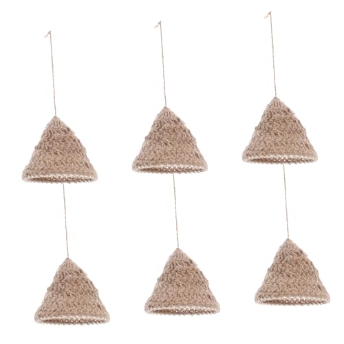 BAZEITFLOW 6 Stück Teiliges Boho Lampenschirm- Handgewebte Nordische Seil-pendelleuchte Leichter Vintage Lampenschirm mit Natürlichem Geflecht Warmes Licht für Wohnzimmer Schlafzimmer von BAZEITFLOW