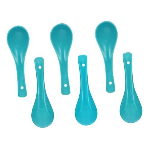 BAZEITFLOW 6 Stück Teiliges Keramik Suppenlöffel aus Porzellan Praktische Glatte Esslöffel für Suppe und Reis Einfach zu Reinigen Vielseitig Einsetzbar Haushaltsgeschirr in Himmelblau von BAZEITFLOW
