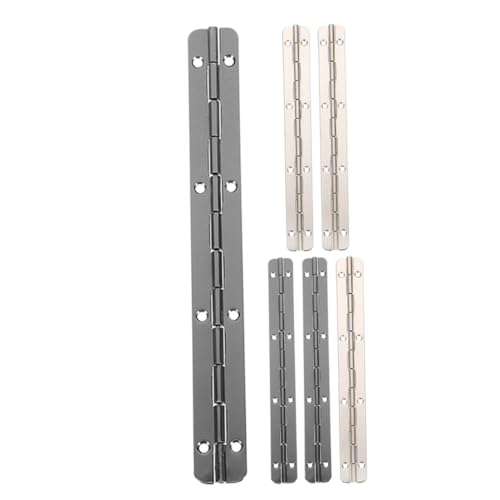 BAZEITFLOW 6 Stück Teiliges Klavierband Langlebige Scharniere für Holzkisten Schwere Tisch und Kofferscharnier Geräuschlos Vielseitig für Holzprojekte Möbel und DIY Anwendungen von BAZEITFLOW