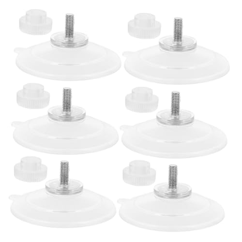 BAZEITFLOW 6 Stück Teiliges PVC Saugnapf Transparent mit Schraube und Mutter Wiederverwendbare Langlebige Saugnäpfe ohne Bohren Starke Halterung für Bad Küche Fenster und Auto von BAZEITFLOW