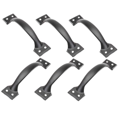 BAZEITFLOW 6 Stück Teiliges Schwarze Vintage Türgriffe aus Eisen Gebogene Möbelgriffe für Schrank Kommode Robust und Komfortabel Geeignet für Möbeldekoration BAZEITFLOW 6 Stück Teiliges Schwarze Vintage Türgriffe aus Eisen Gebogene Möbelgriffe für Schrank Kommode Robust und Komfortabel Geeignet für Möbeldekoration von BAZEITFLOW