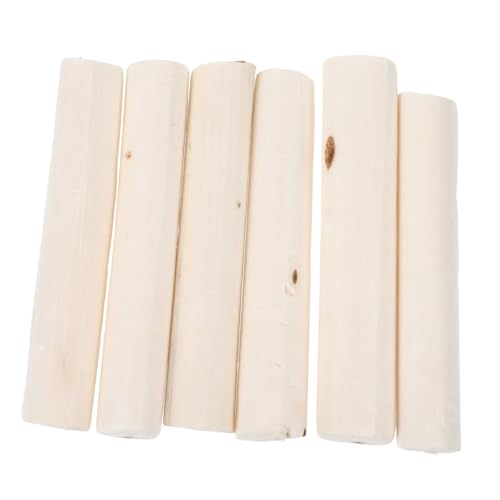 BAZEITFLOW 6 Stück Teiliges Vogel Kauspielzeug aus Natürlichem Verschleißfestem Holz Papageien Knabberstangen zur Zahnpflege und Beschäftigung Geeignet für Sittiche und Kleine Papageien von BAZEITFLOW
